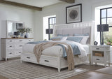 Parker House Americana Modern Bedroom Queen Shelter Bed 2 Nightstands And Dresser With Mirror White Poplar Solid,Birch Veneers Bame-5pc-1250-dmn2