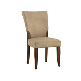 Homelegance By Top-Line Destan Velvet Upholstered Dining Chairs (Set of 2) Tan Rubberwood