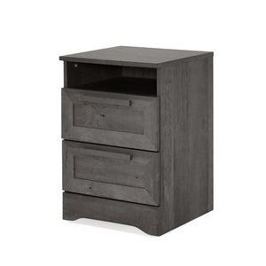 English Elm Christopher Knight Home® - DELANEY2-DRAWER Nightstand Rustic Faux Wood Nightstand with Two Drawers and Top Shelf for Storage Comfort Grey 71139.00