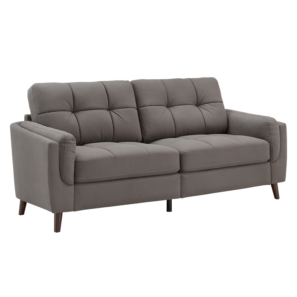 Homelegance By Top-Line Tawnie 83" Wide Microfiber Arm Sofa Grey Microfiber