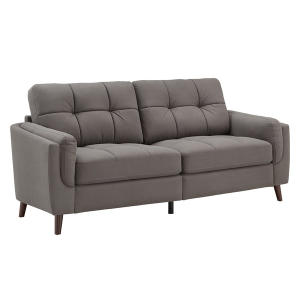Homelegance By Top-Line Tawnie 83" Wide Microfiber Arm Sofa Grey Microfiber