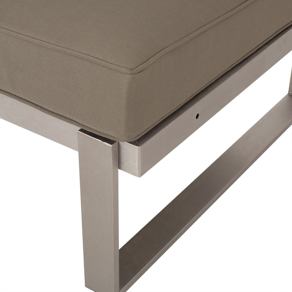 English Elm Christopher Knight Home® - Sterling Khaki Left Arm Sofa Seater - Elegant Aluminum Frame, Durable Comfort For Indoor & Outdoor Use 68036.00GRY