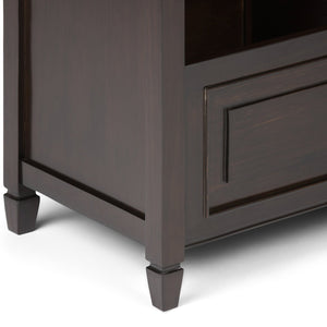 English Elm Connaught Entryway Storage Bench - Handcrafted Dark Chestnut Brown With Safety Hinges & Style B136P158130