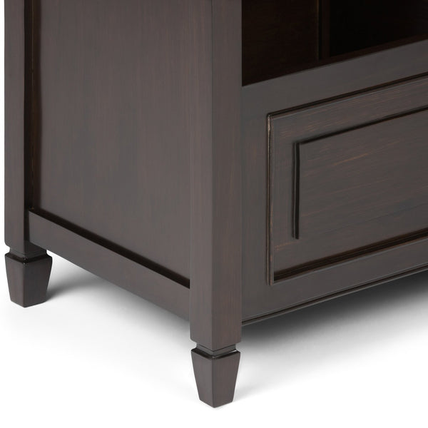 English Elm Connaught Entryway Storage Bench - Handcrafted Dark Chestnut Brown With Safety Hinges & Style B136P158130