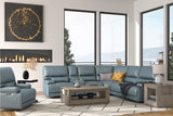 Parker House Parker Living Whitman - Verona Azure - Powered By Freemotion 6 Piece Modular Power Reclining Sectional with Power Adjustable Headrests Verona Azure Top Grain Leather with Match (X) MWHI-PACKA(H)-P50-VAZ