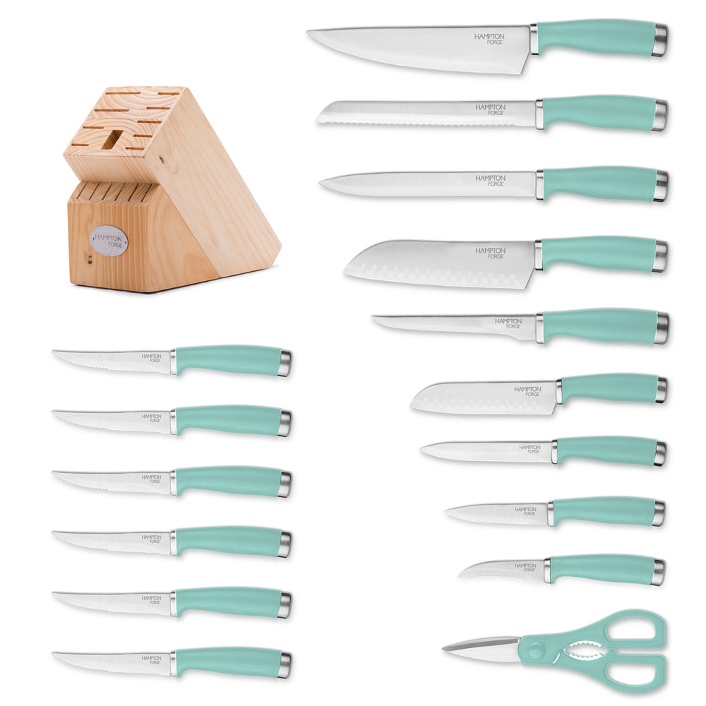 Lenox Hampton Forge Epicure Pistachio 17 Piece Block Set Blue, PISTACHIO MULTI HMC01B010H