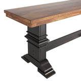 Homelegance By Top-Line Juliette Two-Tone Trestle Leg Wood Dining Bench Black Rubberwood