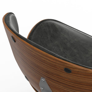 English Elm Marana Dining Chair - Modern Slate Grey Vegan Leather With Walnut Frame For Stylish Comfort B136P158915