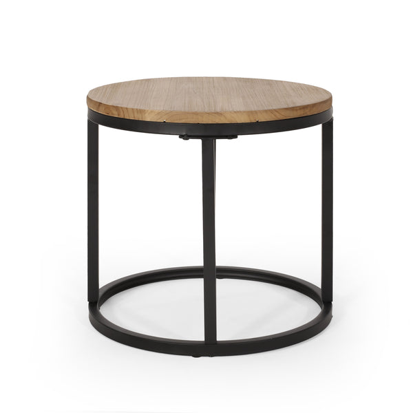 English Elm Christopher Knight Home® - COFFEE Modern Industrial Nesting Table Set — Wire‑Brushed Firwood Tops with Sturdy Iron Frame Durable Style Black 67141.00ANTBLK