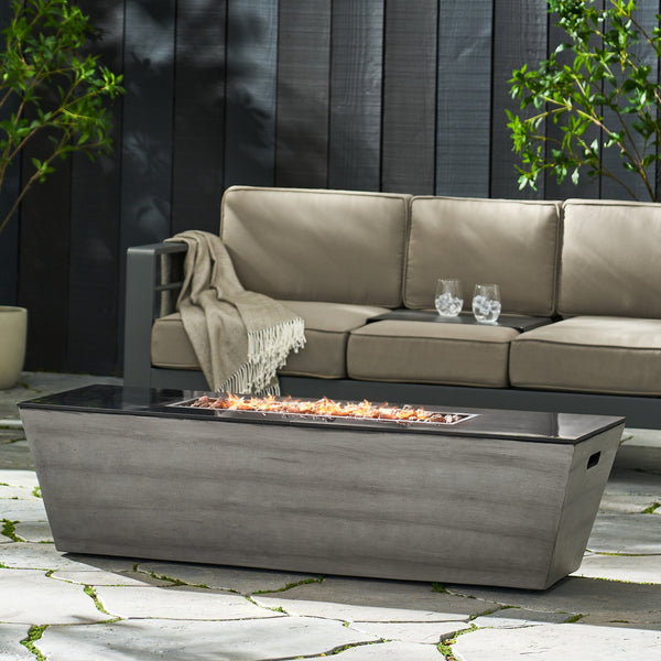 English Elm 56" Outdoor Mgo Fire Pit Table with Ceramic Top and 50000 Btu Propane Burner 67013.00-50K