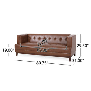 English Elm Christopher Knight Home® - 3 Seater Sofa - Mid-Century Modern Elegance With Tufted Detailing, Plush Comfort & Eco-Friendly Design 72146.00ACOGN_72146.00BCOGN