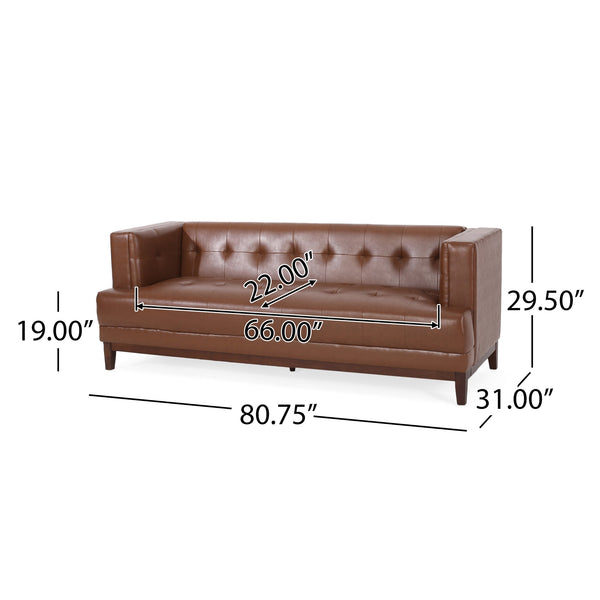 English Elm Christopher Knight Home® - 3 Seater Sofa - Mid-Century Modern Elegance With Tufted Detailing, Plush Comfort & Eco-Friendly Design 72146.00ACOGN_72146.00BCOGN