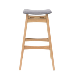 English Elm Christopher Knight Home® - Bar Stool - Mid-Century Modern Dark Grey Upholstered Seat With Stylish Wood Legs For Comfort & Elegance 58922.00OAK
