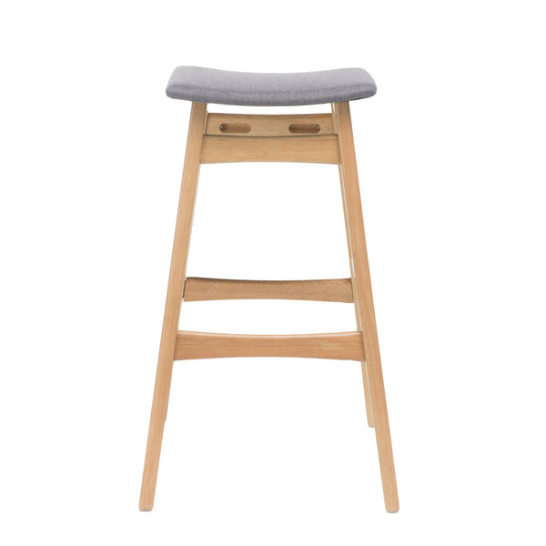 English Elm Christopher Knight Home® - Bar Stool - Mid-Century Modern Dark Grey Upholstered Seat With Stylish Wood Legs For Comfort & Elegance 58922.00OAK