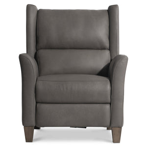Bernhardt Bernhardt Weller Gray Leather Power Motion Chair With Pop-Up Headrest Usb Port Plush Stitching 231RLCO