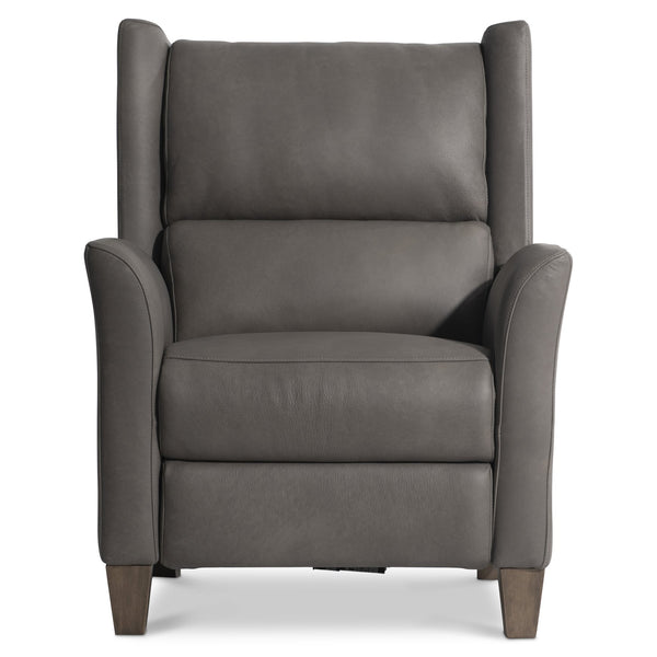 Bernhardt Bernhardt Weller Gray Leather Power Motion Chair With Pop-Up Headrest Usb Port Plush Stitching 231RLCO