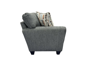 Porter Designs Reese Modern Upholstered Loveseat With Elegant Abstract Pillows For Stylish Comfort Gray Fabric 01-207-02-2961