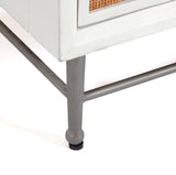 5-Drawer Accent Chest with Cabinet White with Crisp White finish with Cane Finish P301551 Pulaski Furniture