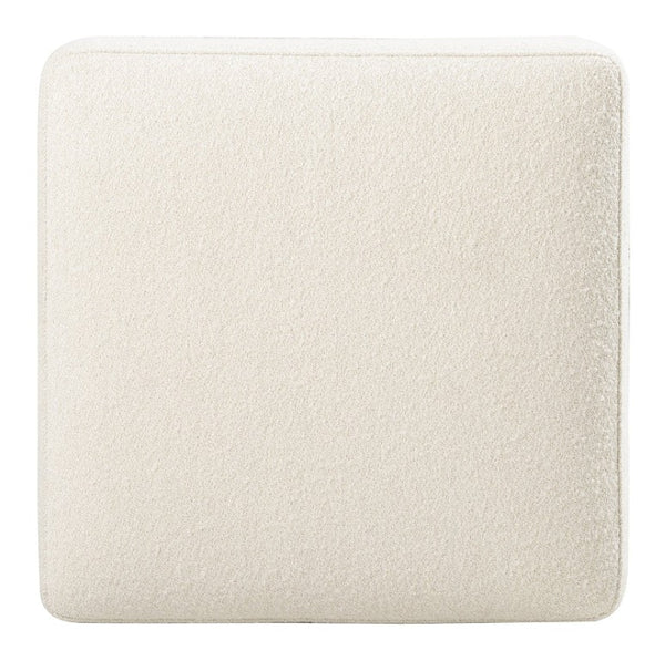 Hooker Furniture Melange Dream Weaver Pouf Inverness Natural Upholstery, Champagne Trim, Skirted Square Seat For Versatile Use 628-50734-05