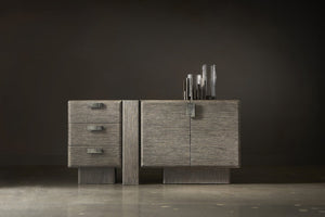 Bernhardt Bernhardt Monolith Wooden Buffet Puma Finish — Sculptural White Oak Storage With Soft‑Close Drawers & Adjustable Shelves 343132