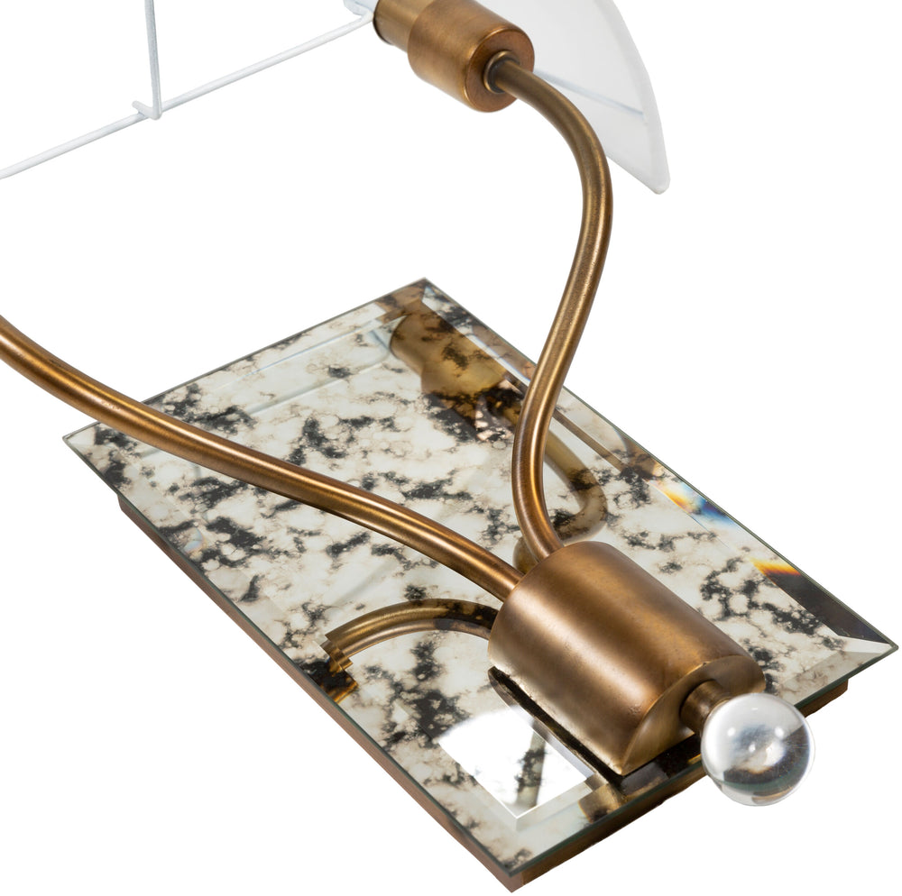 Surya Ogee Wall Sconce Lighting - 17" Elegant Steel & Mirror Fixture For Modern Home Decor & Ambiance Fixture, Metallic ,Brass,Base, Metallic ,Brass,Shade, White,Cord, Translucent Steel,Mirror Oge-001