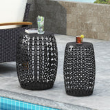 Christopher Knight Home® - Noble House - Colcord Outdoor Metal Side Tables - Set of 2