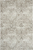 Nourison Damask DAS06 Machine Made Power-loomed Borderless Design Indoor Only Farmhouse Vintage Rug Ivory, White 100% Polyester 99446731296