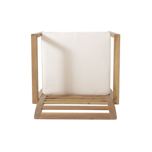 English Elm Christopher Knight Home® - Outdoor Acacia Wood Club Chairs Set of 2 with White Cushions, Weather-Resistant Poolside Seating 36" 56836.00