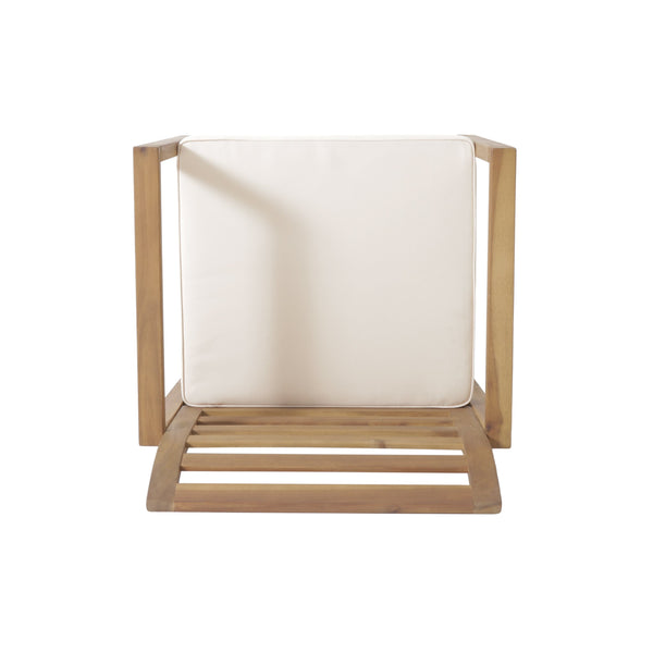 English Elm Christopher Knight Home® - Outdoor Acacia Wood Club Chairs Set of 2 with White Cushions, Weather-Resistant Poolside Seating 36" 56836.00