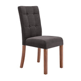 Homelegance By Top-Line Jayden Cherry Finish Upholstered Dining Chairs (Set of 2) Dark Grey Rubberwood