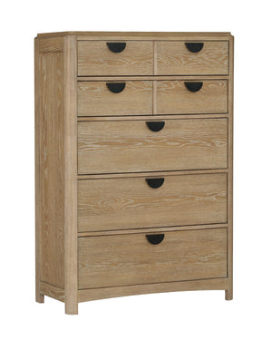 Parker House Escape - Bedroom 5 Drawer Chest with Cedar Bottom Glazed Natural Oak Rubberwood Solids / Oak Veneers BESC#41385