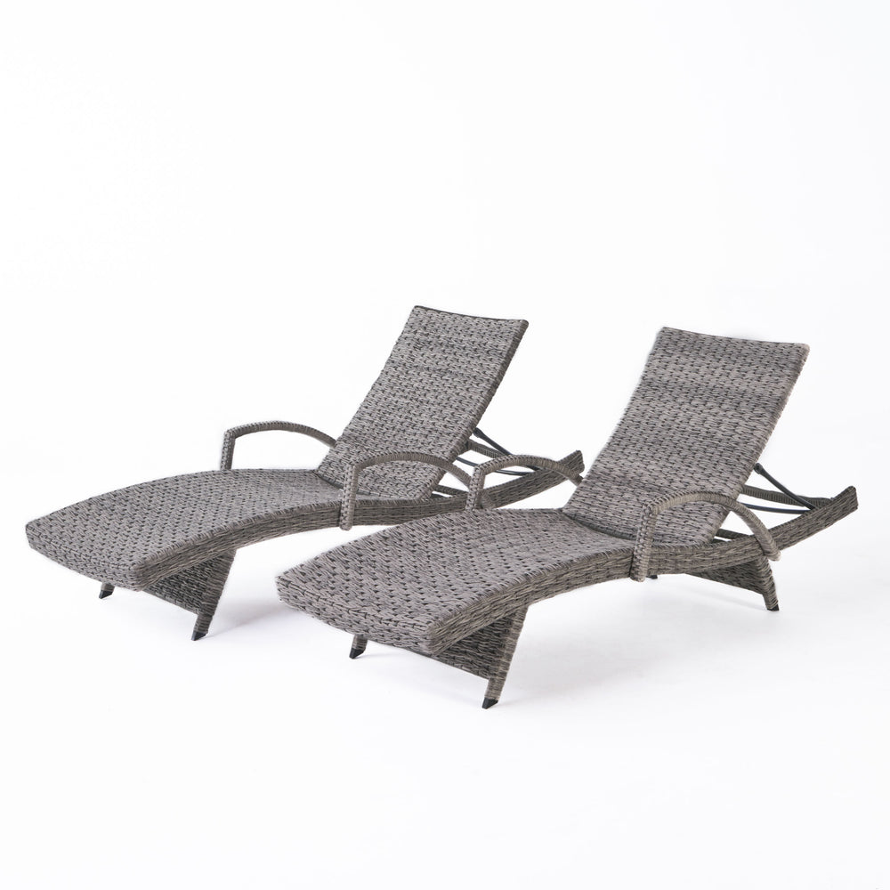 English Elm Christopher Knight Home® - Crete Wicker Chaise Lounge Set - Weather-Resistant Outdoor Chairs For Modern Patios & Pool Areas 58997.00ARMMP2