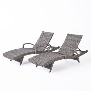 English Elm Christopher Knight Home® - Crete Wicker Chaise Lounge Set - Weather-Resistant Outdoor Chairs For Modern Patios & Pool Areas 58997.00ARMMP2