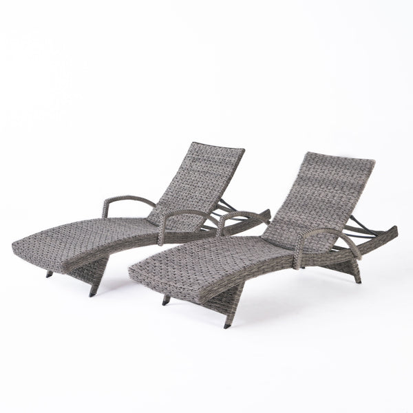 English Elm Christopher Knight Home® - Crete Wicker Chaise Lounge Set - Weather-Resistant Outdoor Chairs For Modern Patios & Pool Areas 58997.00ARMMP2