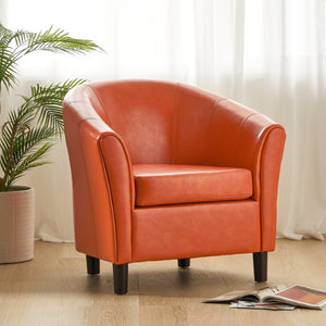 Christopher Knight Home® - Noble House - Napoli Transitional Bonded Leather Club Chair, Orange