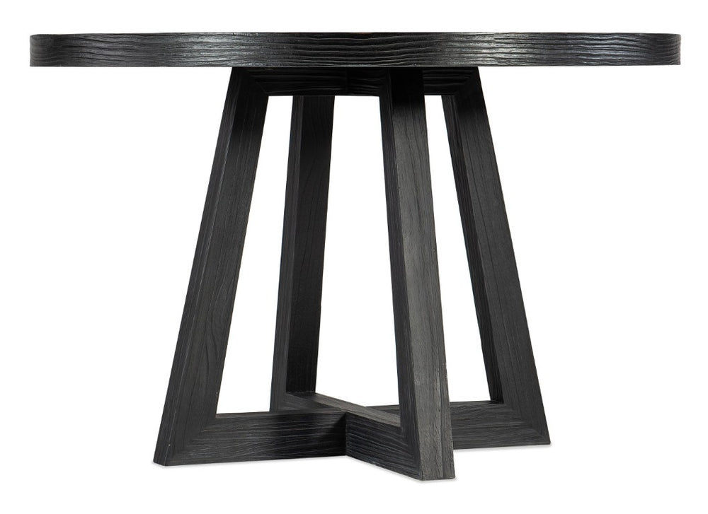 Hooker Furniture Chapman Charred Black Shou Sugi Ban Petite Round Dining Table — Sculptural, Textured, Seats 6 6033-75201-99