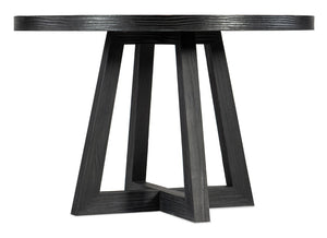 Hooker Furniture Chapman Charred Black Shou Sugi Ban Petite Round Dining Table — Sculptural, Textured, Seats 6 6033-75201-99