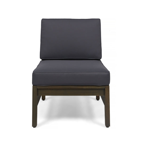 English Elm Perla Armless Accent Chair Tailored Low Profile Upholstered Seat for Living Room 58941.00MGDGRY