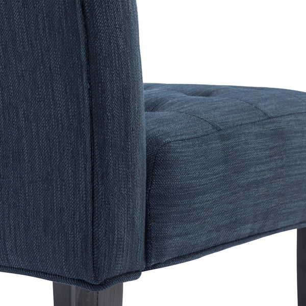 English Elm Accent Slipper Chairs Set of Two Button Tufted Plush Upholstered Living Room Pair 70752.00NBLU