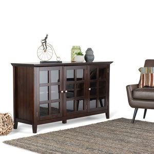 English Elm Acadian Wide Storage Cabinet – Handcrafted Solid Wood In Rich Brunette Brown For Timeless Elegance B136P159415