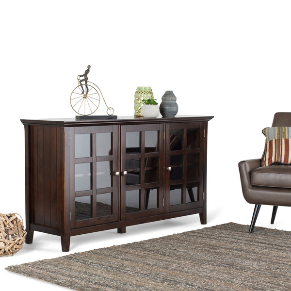 English Elm Acadian Wide Storage Cabinet – Handcrafted Solid Wood In Rich Brunette Brown For Timeless Elegance B136P159415