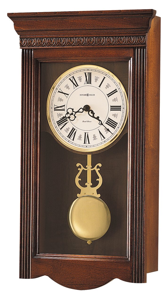 Hekman Furniture 620154 Eastmont Wall Clock - Elegant Antique Design With Chimes, Pendulum & Unique Windsor Cherry Finish Windsor Cherry Eastmont Wall Clock 620154