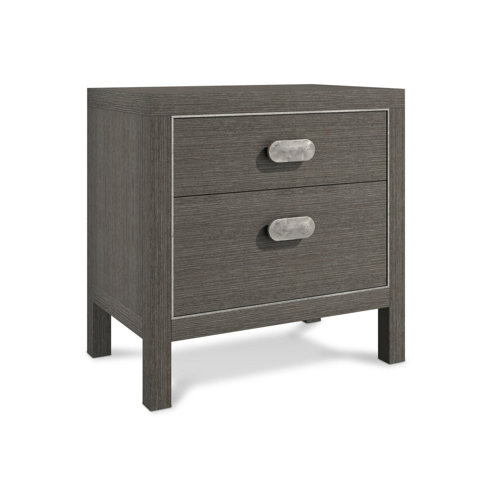Bernhardt Bernhardt Prado Nightstand Porcini Finish With Bright Graphite Accents, Soft-Close Drawers & Usb Charger 324228B