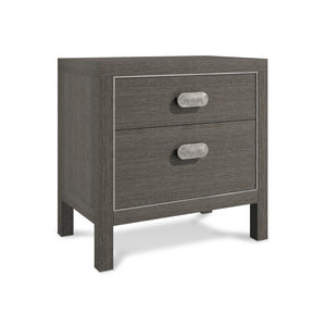 Bernhardt Bernhardt Prado Nightstand Porcini Finish With Bright Graphite Accents, Soft-Close Drawers & Usb Charger 324228B