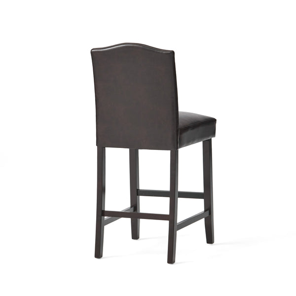 English Elm Christopher Knight Home® - Set of 2 Upholstered Counter Height Barstools with Nailhead Trim, Plush Fabric Comfort & Sturdy Legs Brown 62369.00PU