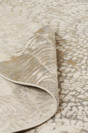 Feizy Rugs Parker Abstract Distressed Rug - Contemporary Viscose And Polyester Design For Modern Interiors Ivory,Tan,Gray Viscose,Polyester Prk3702fslvivyg00