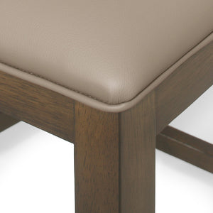 English Elm Christopher Knight Home® - Upholstered Wood Counter Stools Set of 2 – Farmhouse X-Back Rubberwood Seats, Antique Brown Comfort 69008.00ABRN