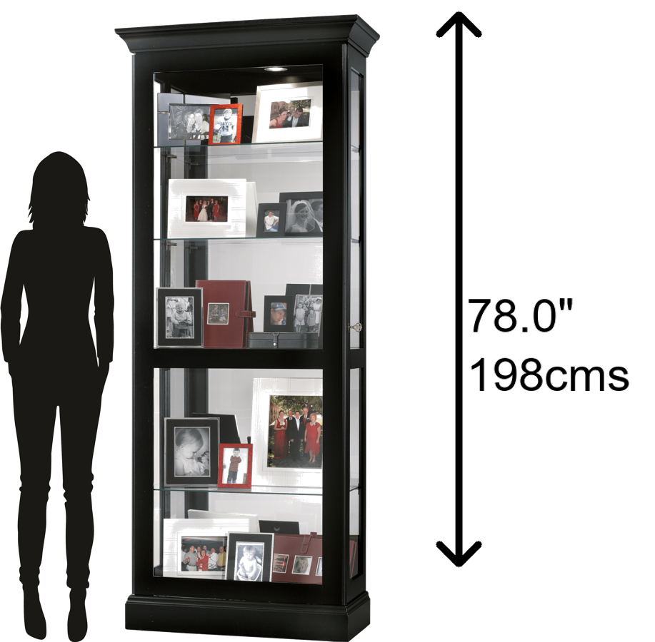 Hekman Furniture 680477 Berends Curio Cabinet – Elegant Display For Collectibles With Locking Shelves & Interior Lighting Black Satin Berends Curio Cabinet 680477