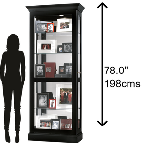 Hekman Furniture 680477 Berends Curio Cabinet – Elegant Display For Collectibles With Locking Shelves & Interior Lighting Black Satin Berends Curio Cabinet 680477