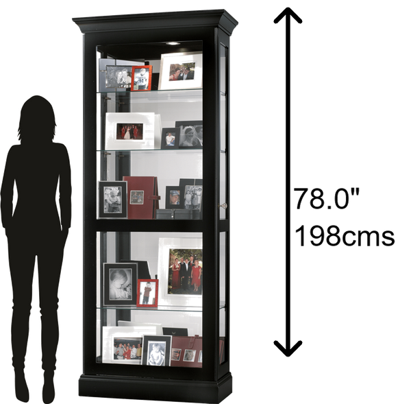 Hekman Furniture 680477 Berends Curio Cabinet – Elegant Display For Collectibles With Locking Shelves & Interior Lighting Black Satin Berends Curio Cabinet 680477